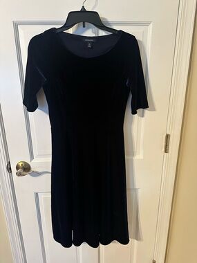 Lands' End Velvet Fit-and-Flare Dress